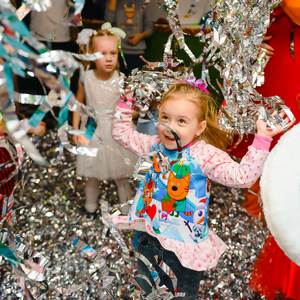 Little girl having fun at her party